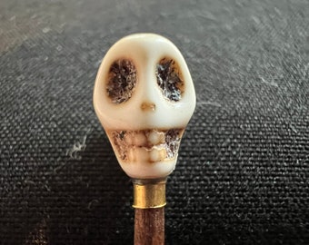 Unique Miniature Dollhouse Size Skull Head Walking Cane