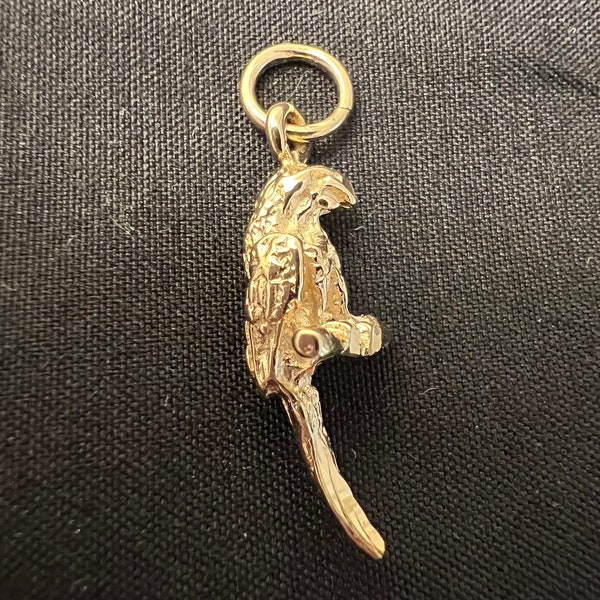 Small Gold Plated Parrot Bird Pendant Charm