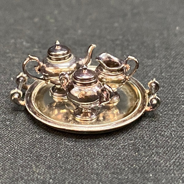 1/2 miniature silver tea set by  Pete Acquisto.