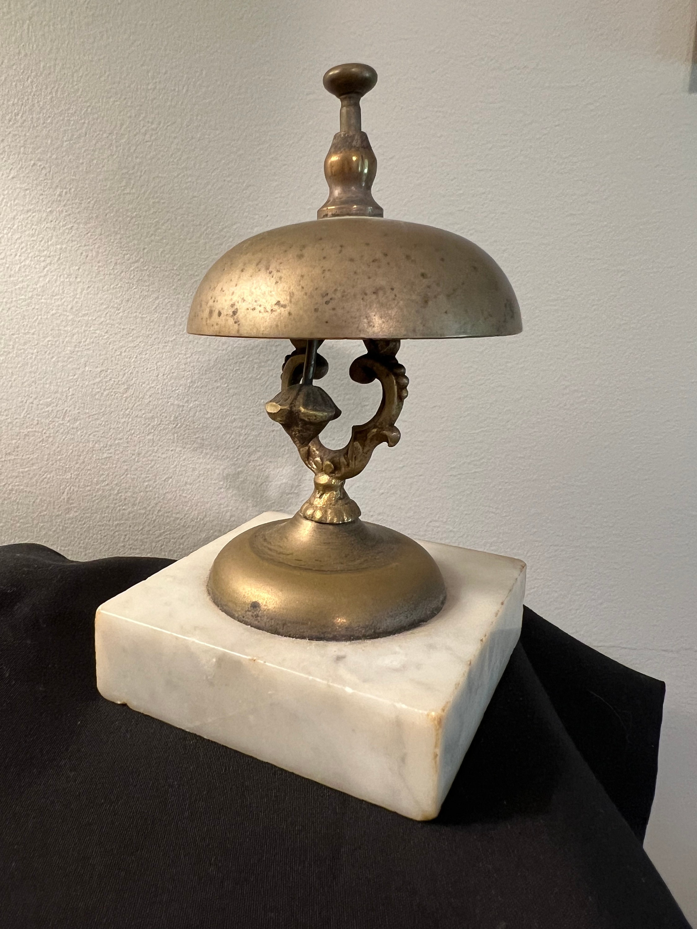 Antique Brass Hotel Front Desk Bell on Marble Base - Etsy