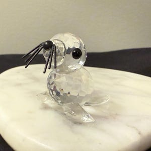 Vintage Austria Swarovski Crystal Baby Seal Whisker Figurine Animal Collectibles
