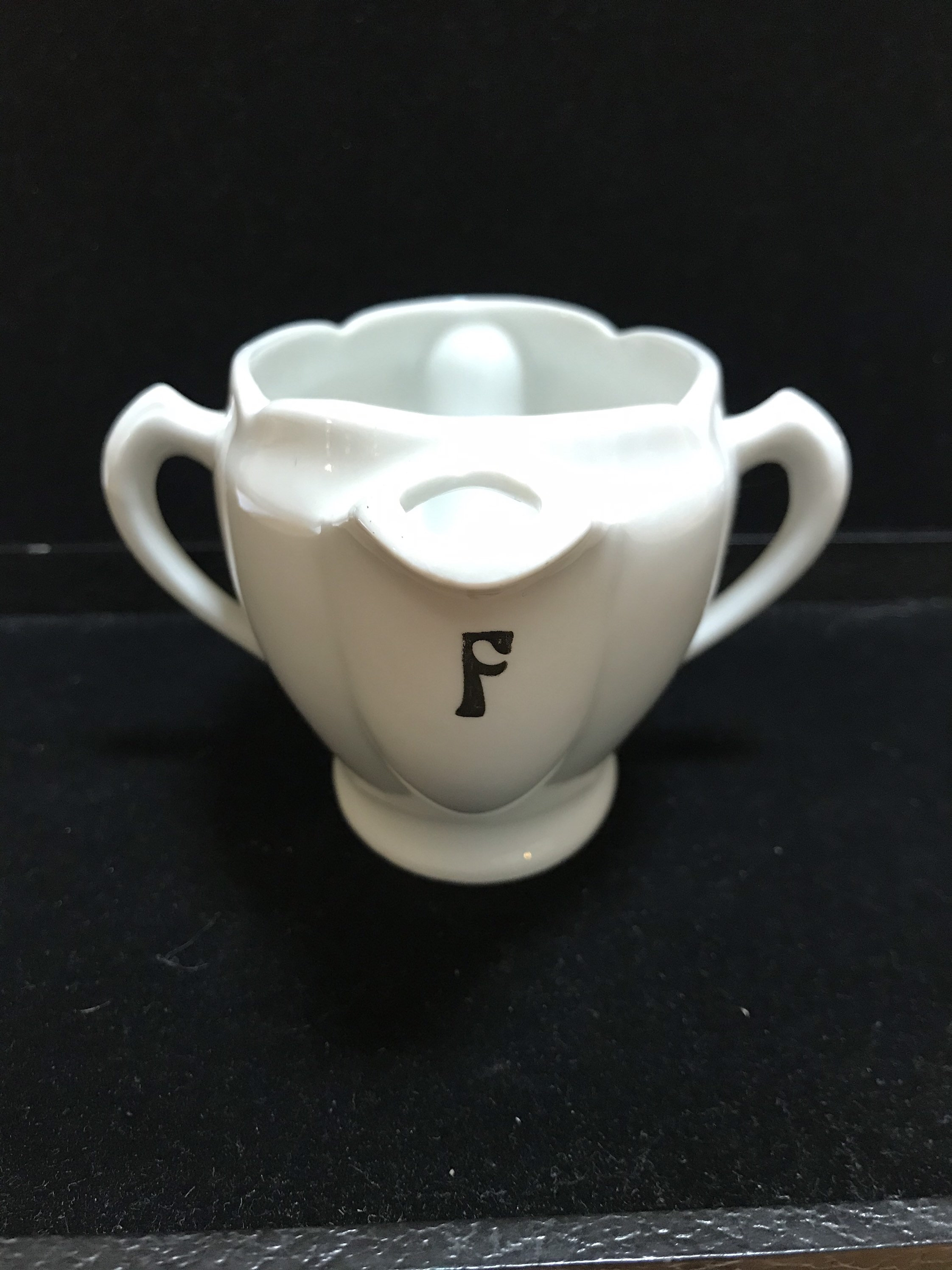 Apilco porcelain gravy boat separator France. Etsy