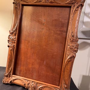 Vintage Hand-Carved Wooden Picture Frame – Ornate Detail – Large Easel Back