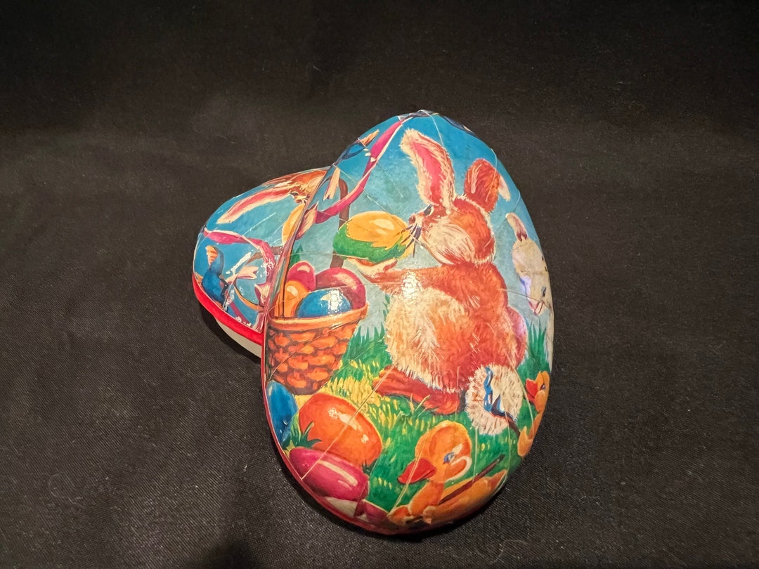 Vintage Paper Mache Easter Egg Box Made in Korea Etsy