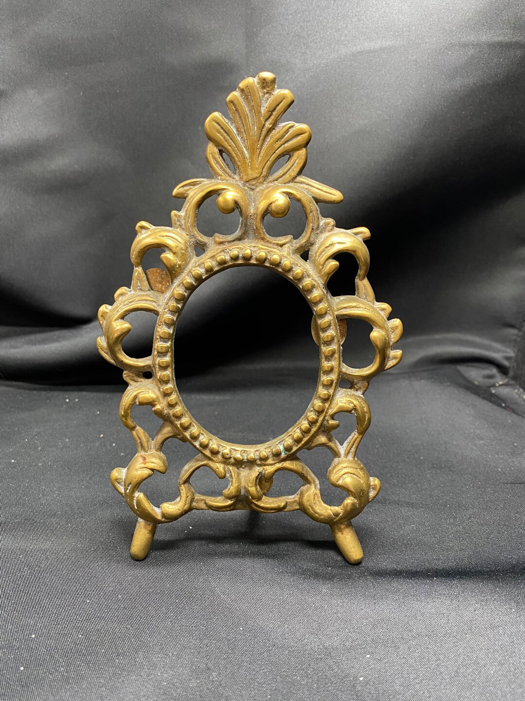 Vintage Brass Ornate Oval Table Top Picture Frame. Etsy