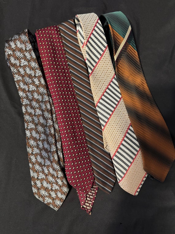 Five Vintage MCM Neckties