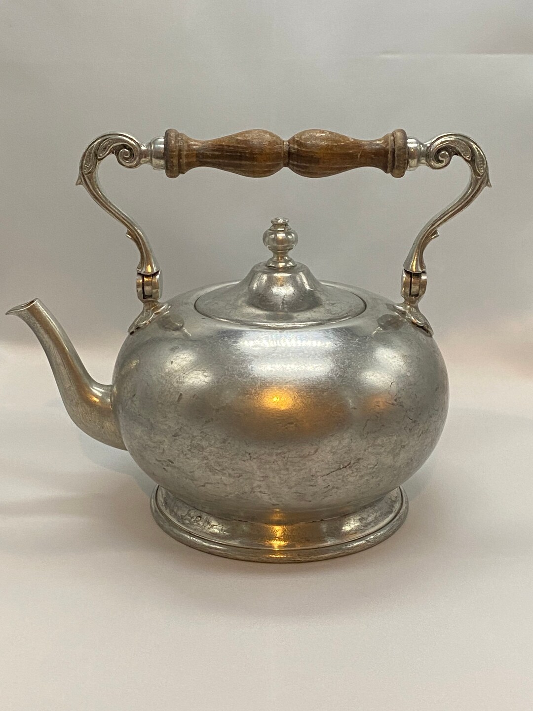 Vintage Pewter Teapot With Wood Handle 95 Pewter. Etsy