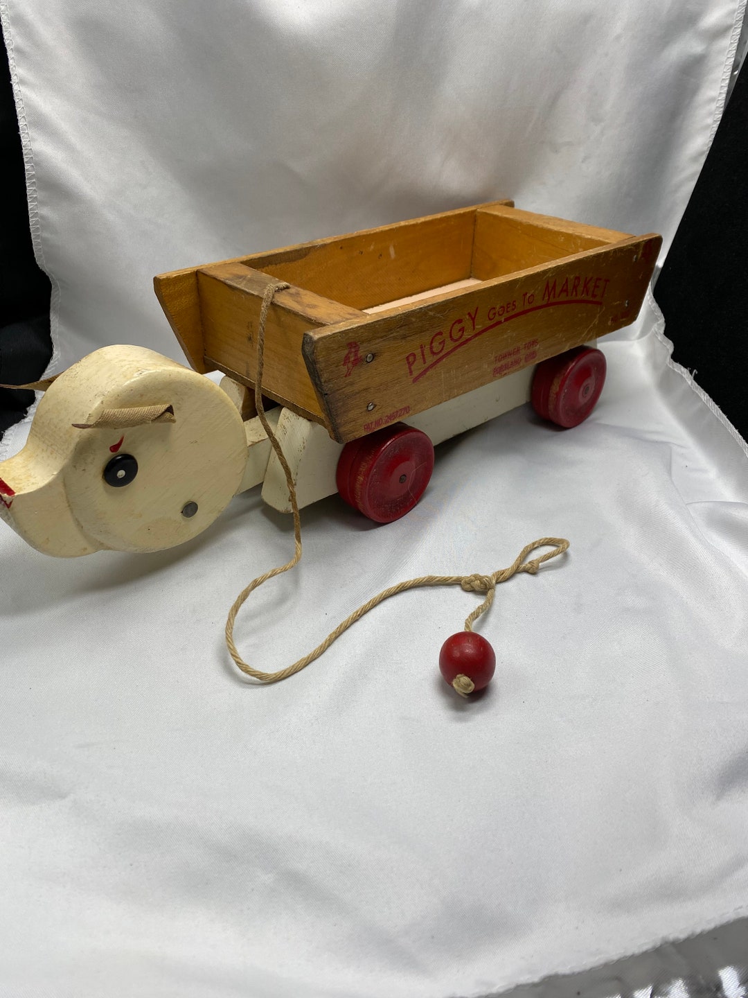 Vintage 1940s Piggy Goes to Market Wagon Pull Toy. Etsy