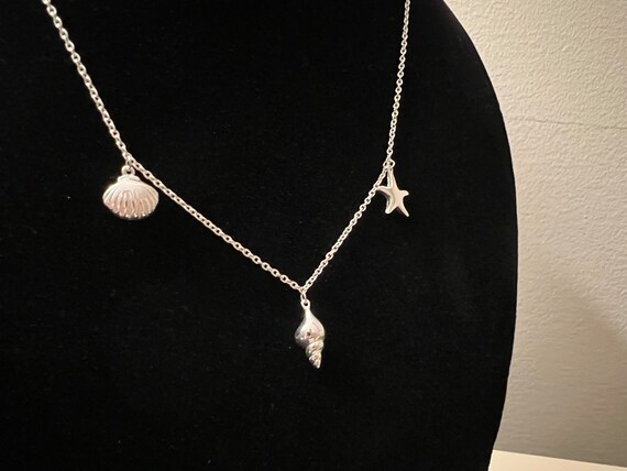 Sterling Silver Seashell Ocean Theme Necklace - image 1