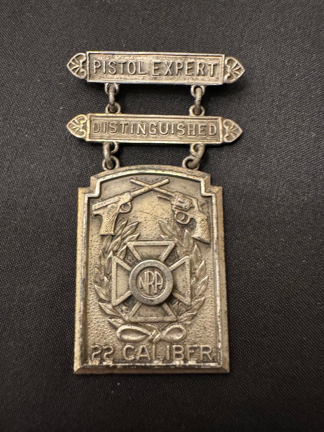 Vintage Sterling Silver NRA Distinguished Pistol Expert 22