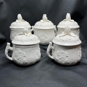 Vintage Mattahedeh pots de cream custard cups.