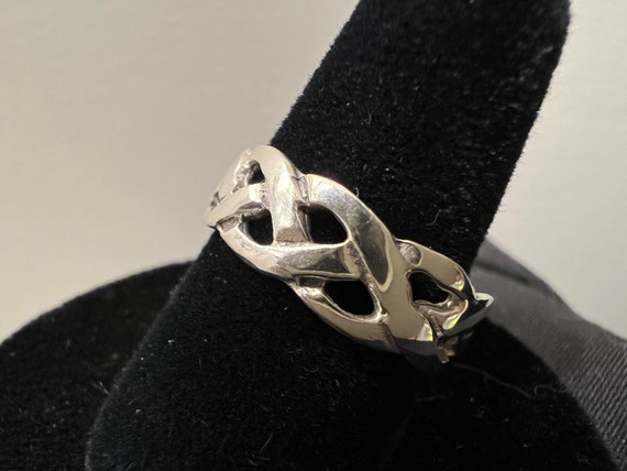 Sterling Silver Celtic Eternal Knot Band Ring - image 1