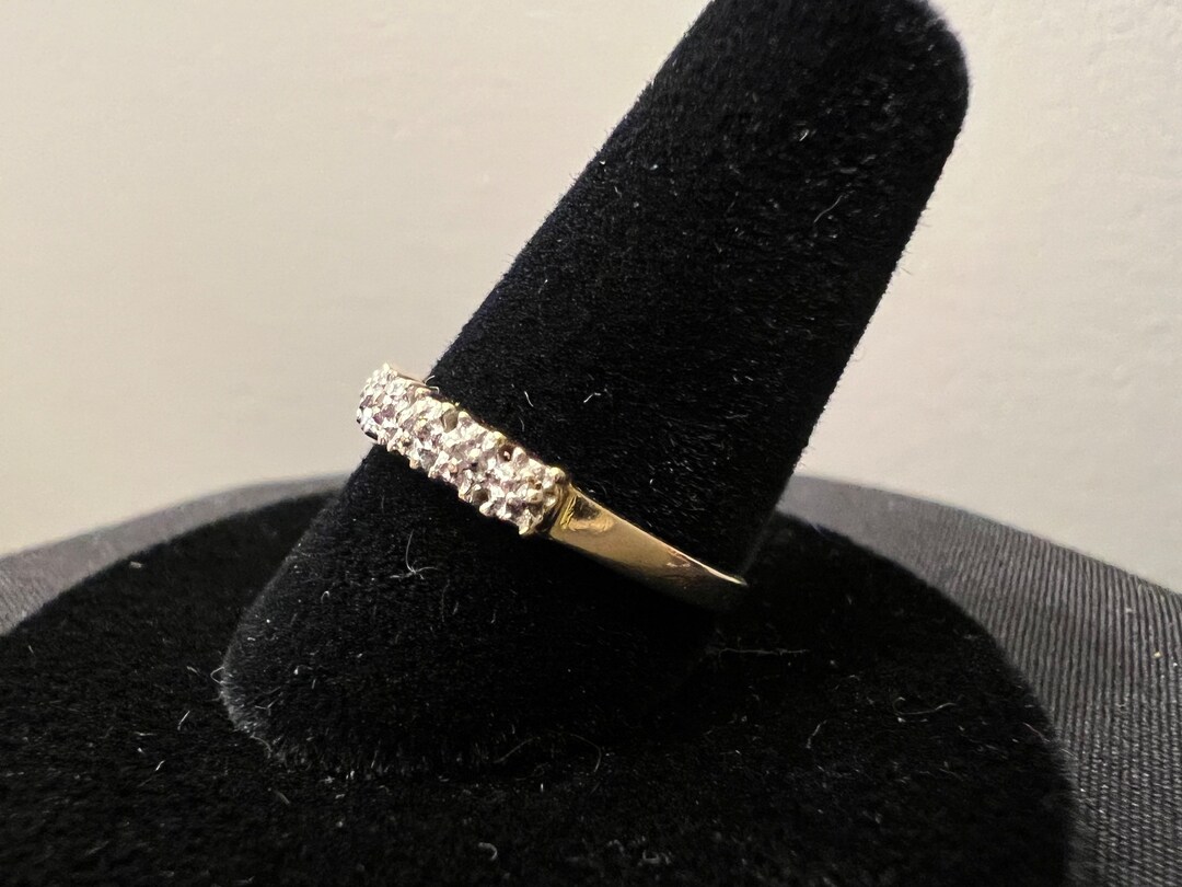 10k Gold Illusion Cut Diamond Ring Etsy