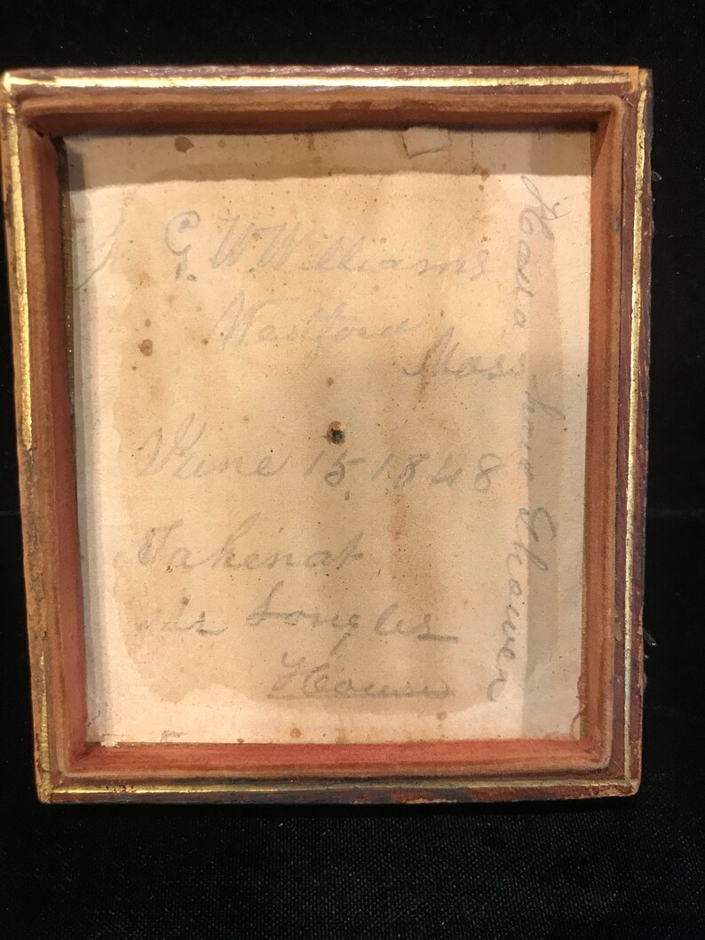 identified in pencil on the inside of case. 16 th plate daguerreotype of a young boy