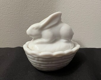 Milk Glass Bunny - Etsy