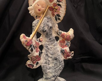 Vintage Mid Century Hedi Schoop California Pottery Asian Girl With