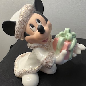 Vintage Disney Showcase Collection &quot;Christmas with Mickey&quot; Figurine by Lenox