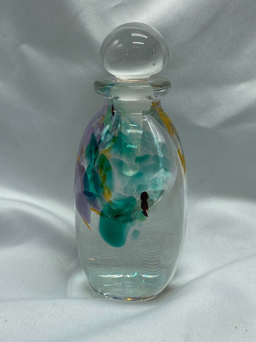 Vintage Art Glass Perfume Bottle Signed William 1990. Etsy