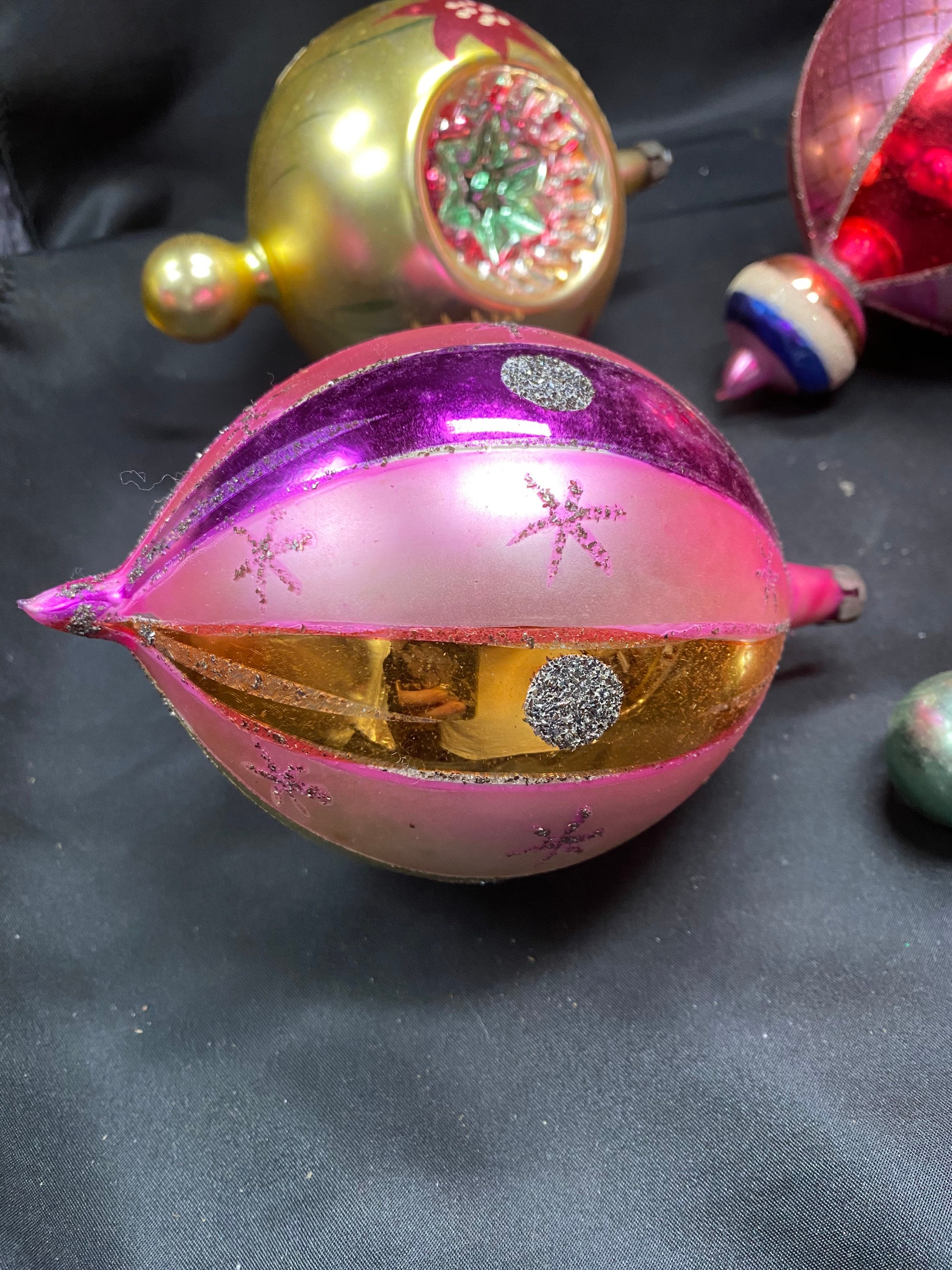 Four Extra Large Santa Land Hand Blown Glass Christmas Tree Etsy