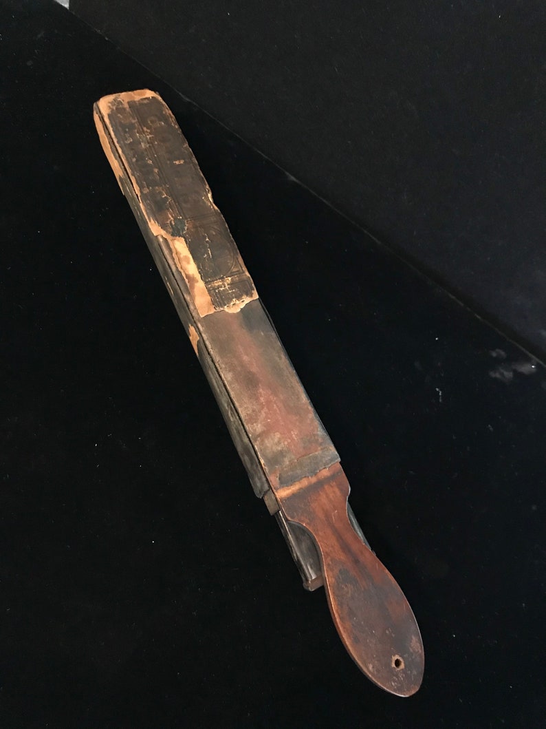 Antique straight edge razor sharpener with drawer and brass Etsy