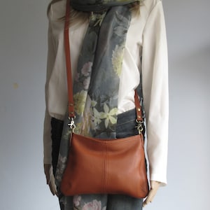 Mini leather crossbody bag, small slouchy purse, evening bag, clutch image 4
