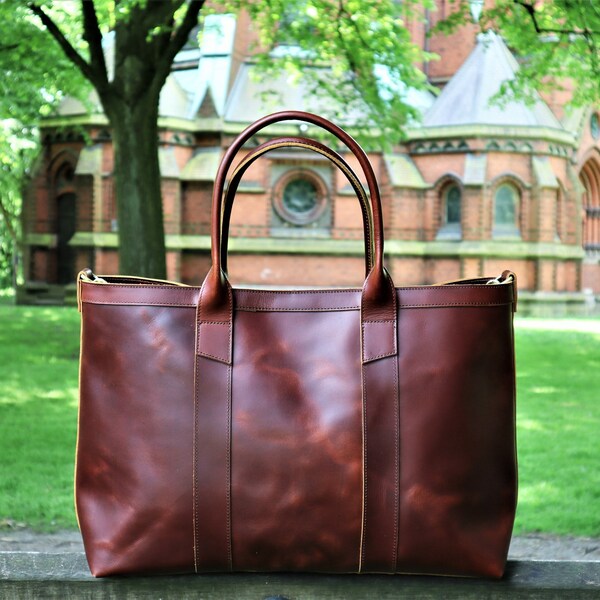 Large Leather Tote Etsy
