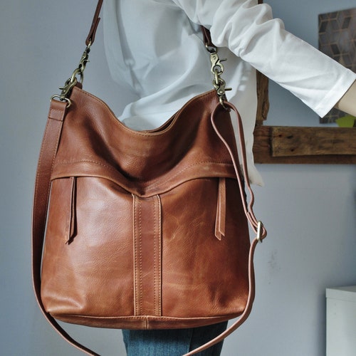 Tan Leather Shoulder Bag Crossbody Purse Tan Handbag Etsy