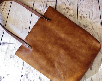 Caramel leather shopper, leather tote bag, shoulder bag, leather bag, leather purse,