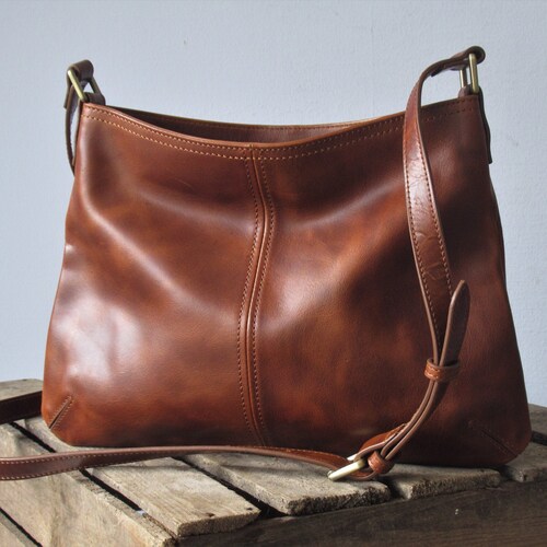 Genuine Leather Shoulder Bag Etsy