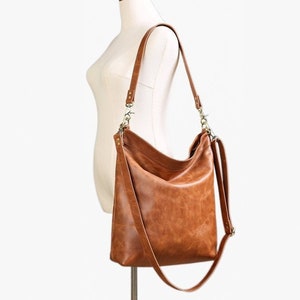 Tan Leather Hobo Bag Large Purse for Women Tote Bag With - Etsy
