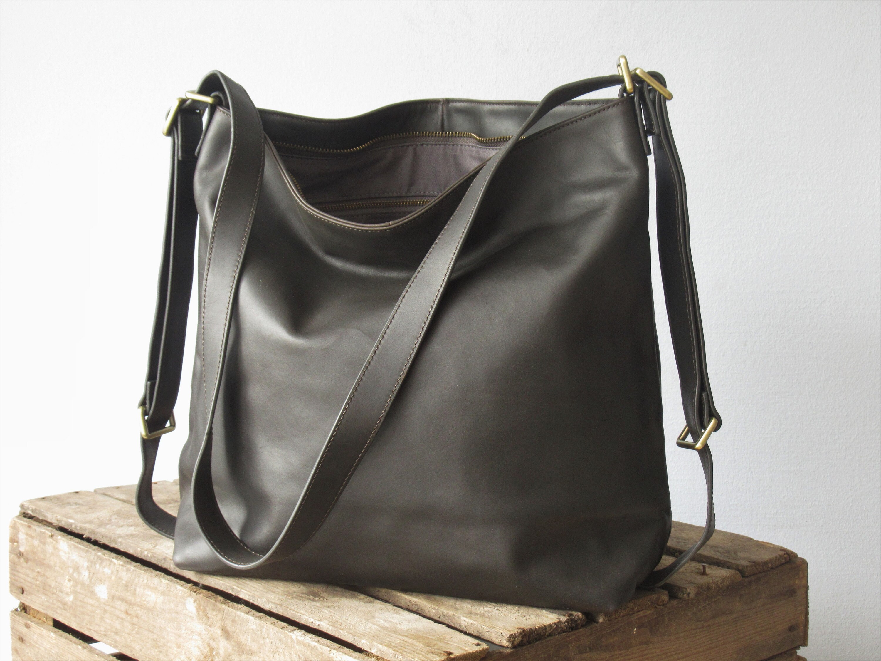 Convertible Backpack Leather Shoulder Bag Black Bag | Etsy Australia