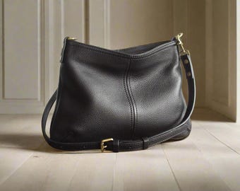 Small Black Leather Purse, Crossbody Bag for Women, Evening Clutch