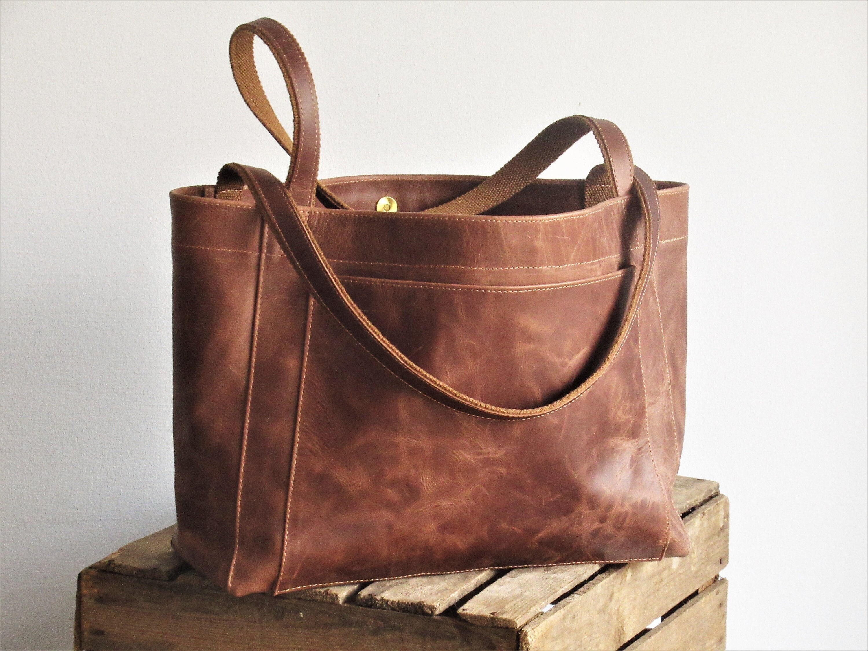 Large Leather Tote Bag Laptop Bag Large Shoulder Bag 
