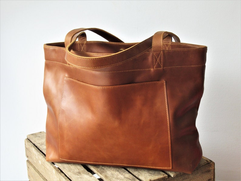 Large Leather Tote Bag Distressed Leather Purse Brown Etsy