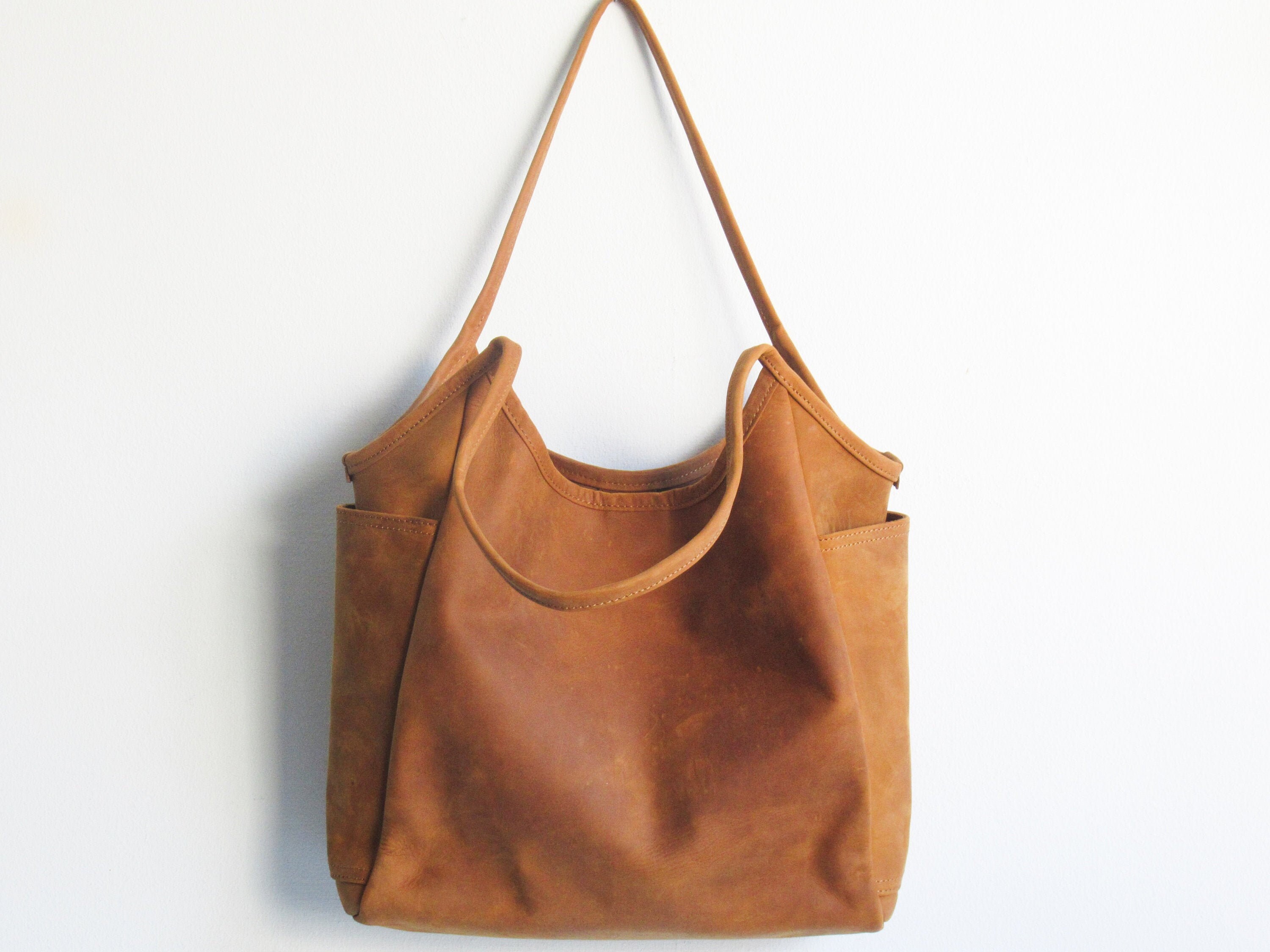Camel Leather Shoulder Bag main image 1