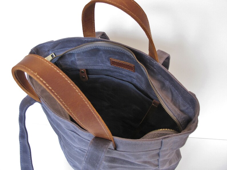 Waxed canvas grey convertible backpack men tote bag Etsy
