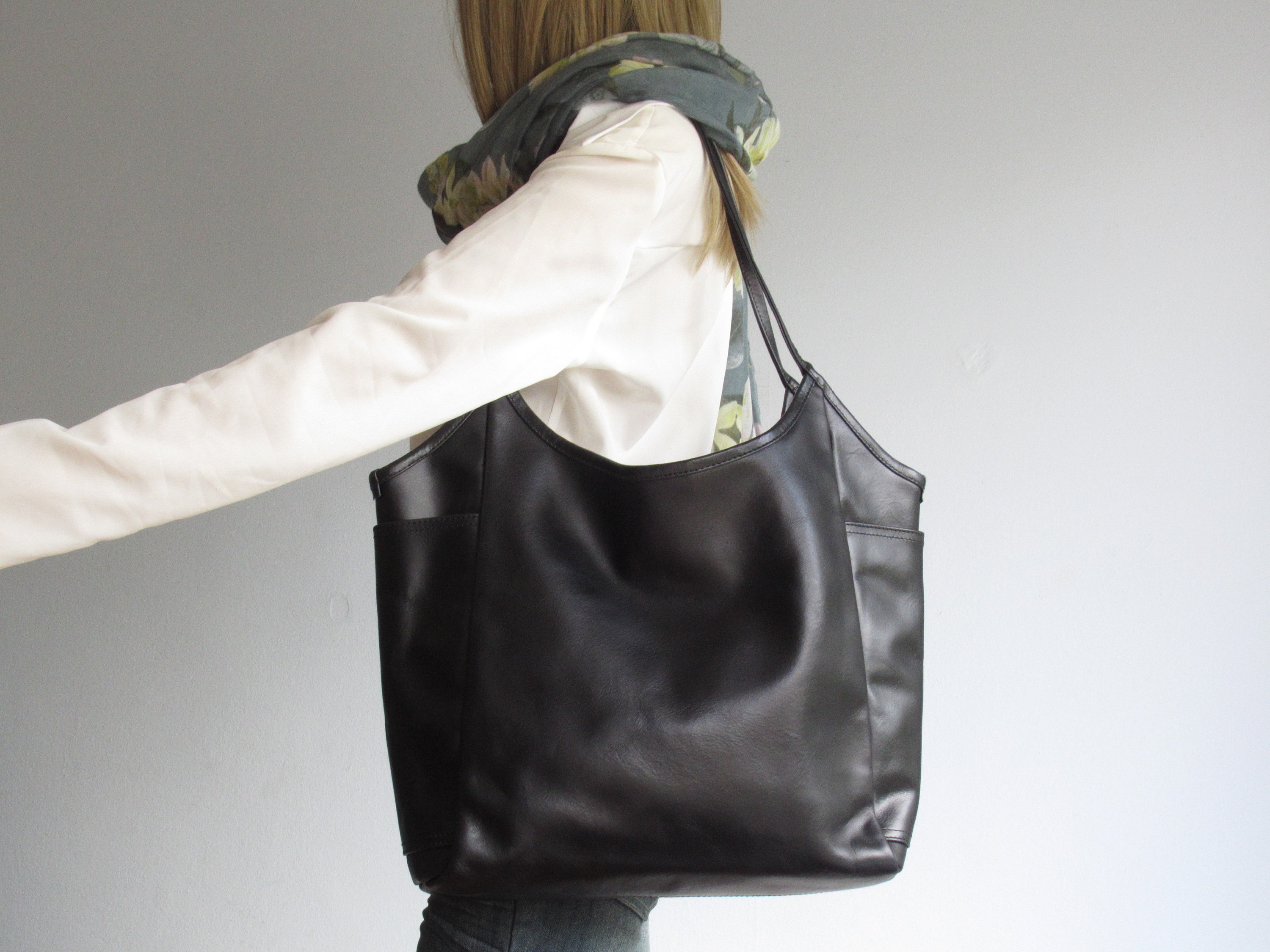 黒のレザーショルダーバッグレディーストートバッグレザー財布 - Etsy 日本