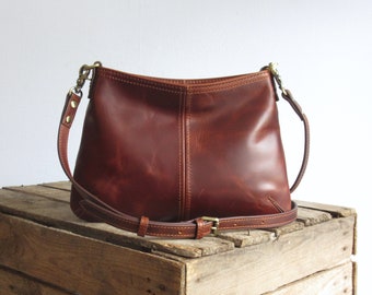 Kleine lederen Crossbody tas, elegante clutch portemonnee