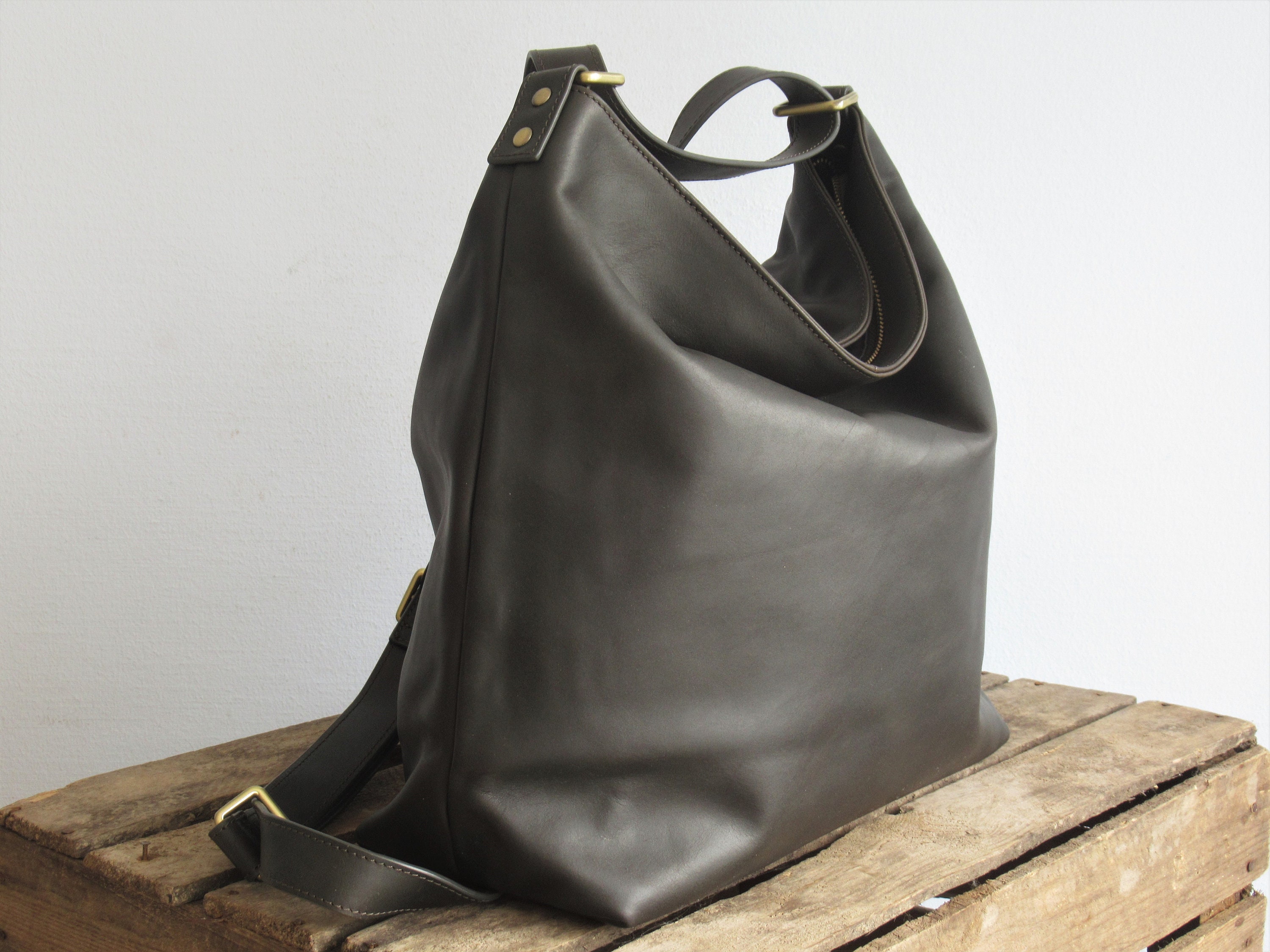 Convertible Backpack Leather Shoulder Bag Black Bag - Etsy Australia