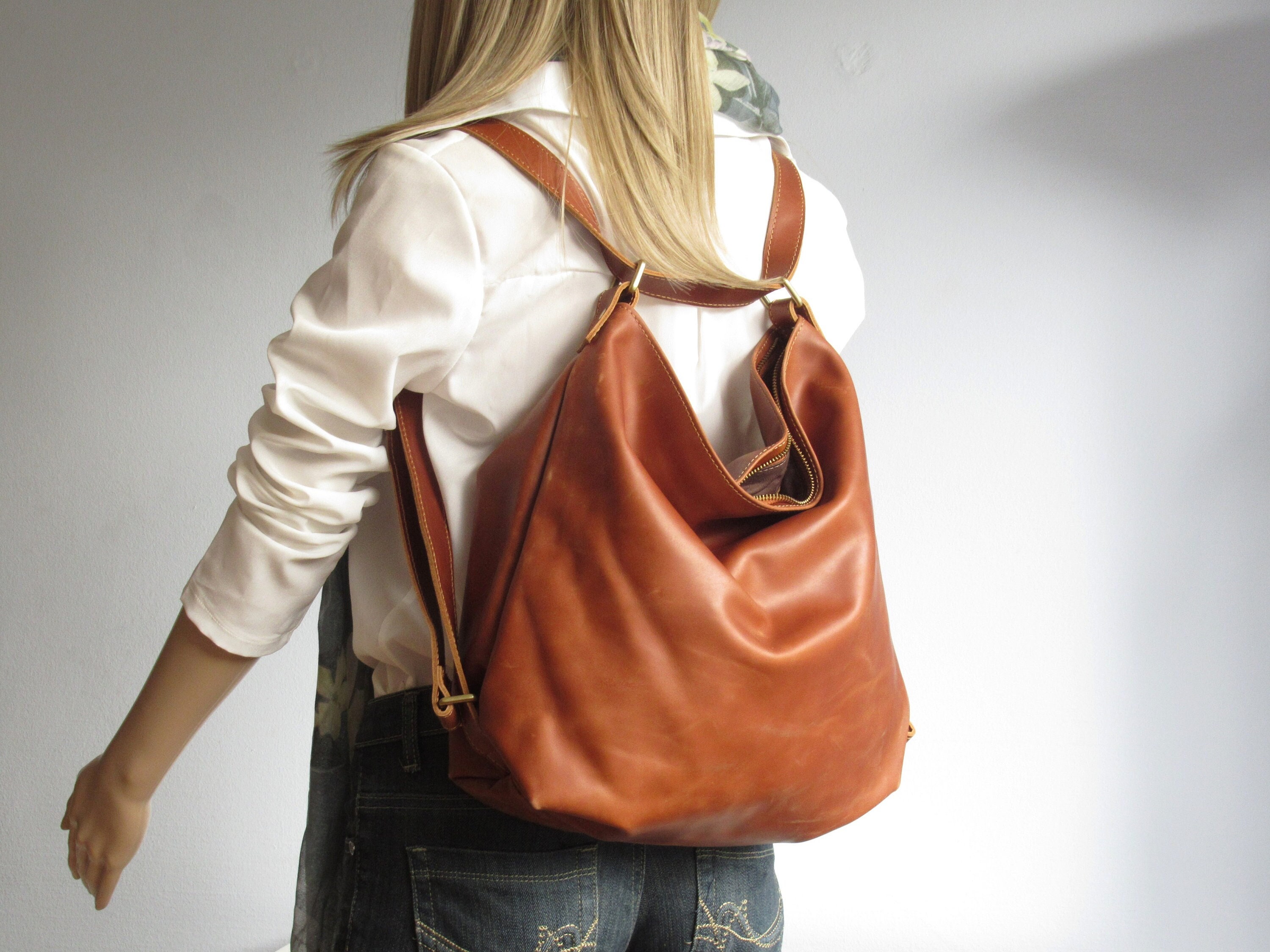 Slouchy leather backpack best sale