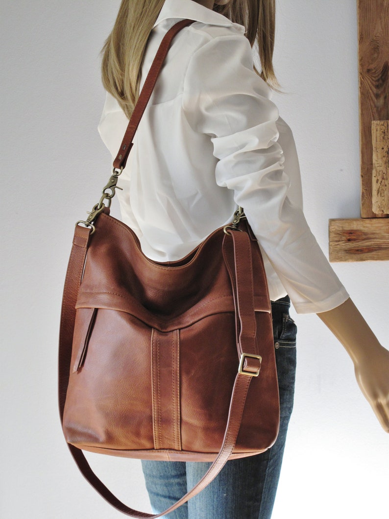 Tan leather shoulder bag crossbody purse tan handbag Etsy