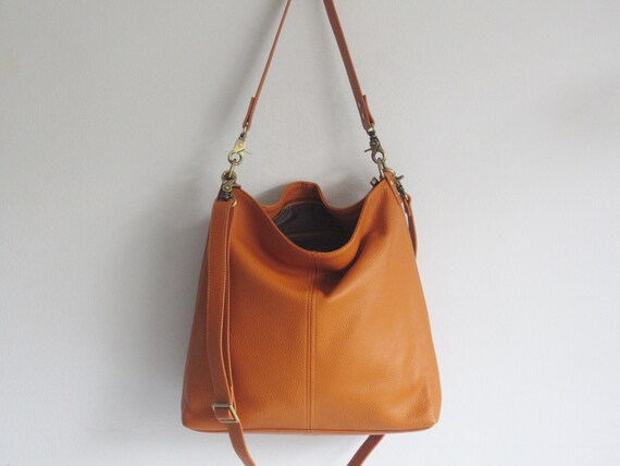 Tan Leather Shoulder Bag Small Slouchy Purse Everyday Bag - Etsy
