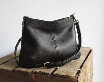 Small Black Leather Purse, Crossbody Bag for Women