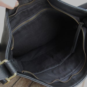 Black backpack, leather convertible shoulder bag with backpack function image 8