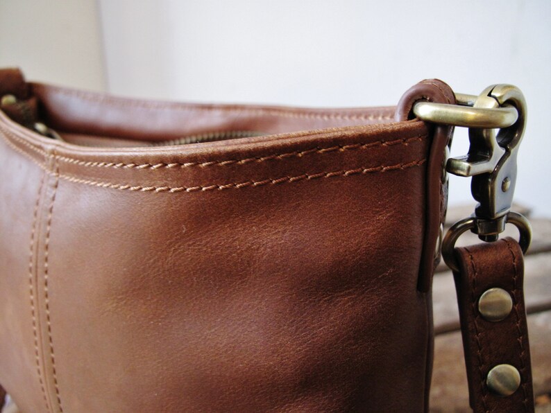 brown leather crossbody bag small