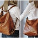Tan convertible leather backpack, shoulder bag, crossbody purse, diaper bag, hobo bag