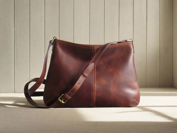 Leather Crossbody Bag, Purse With Zipper, Small Shoulder Bag