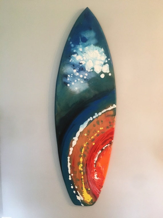 Painted surfboard painted surf board surf decor surf Etsy