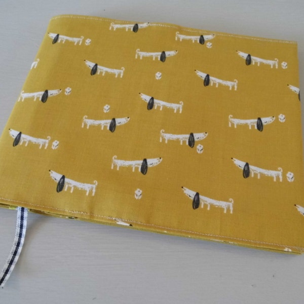 SALE. Bertie Dog NHS Red Book Handmade Fabric Cover