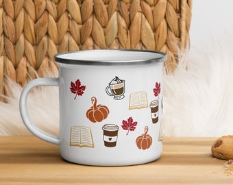 Fall Mug, Reading Mug, Fall Camping Mug, Fall Aesthetic Mug, Book Lover Gift, Camping Lover Gift, Fall Themed Gift